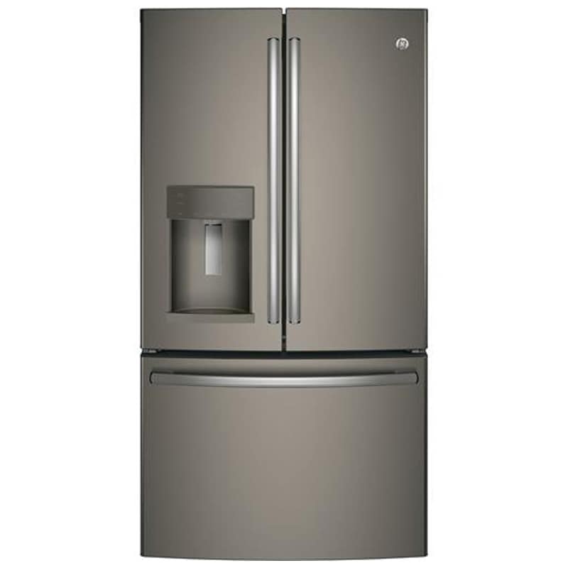 GE 36 in. 27.7 cu. ft. French Door Refrigerator with Ice & Water Dispenser - Fingerprint Resistant Slate, Slate, hires