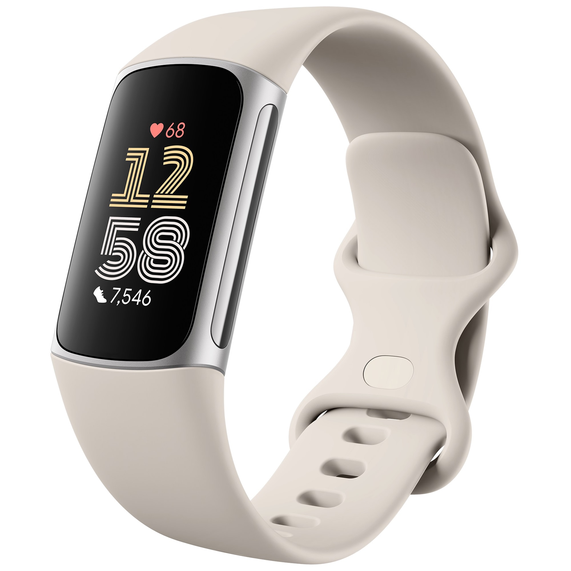 Fitbit Charge 6 Advanced Fitness & Health Tracker - Porcelain / Silver Aluminum, , hires