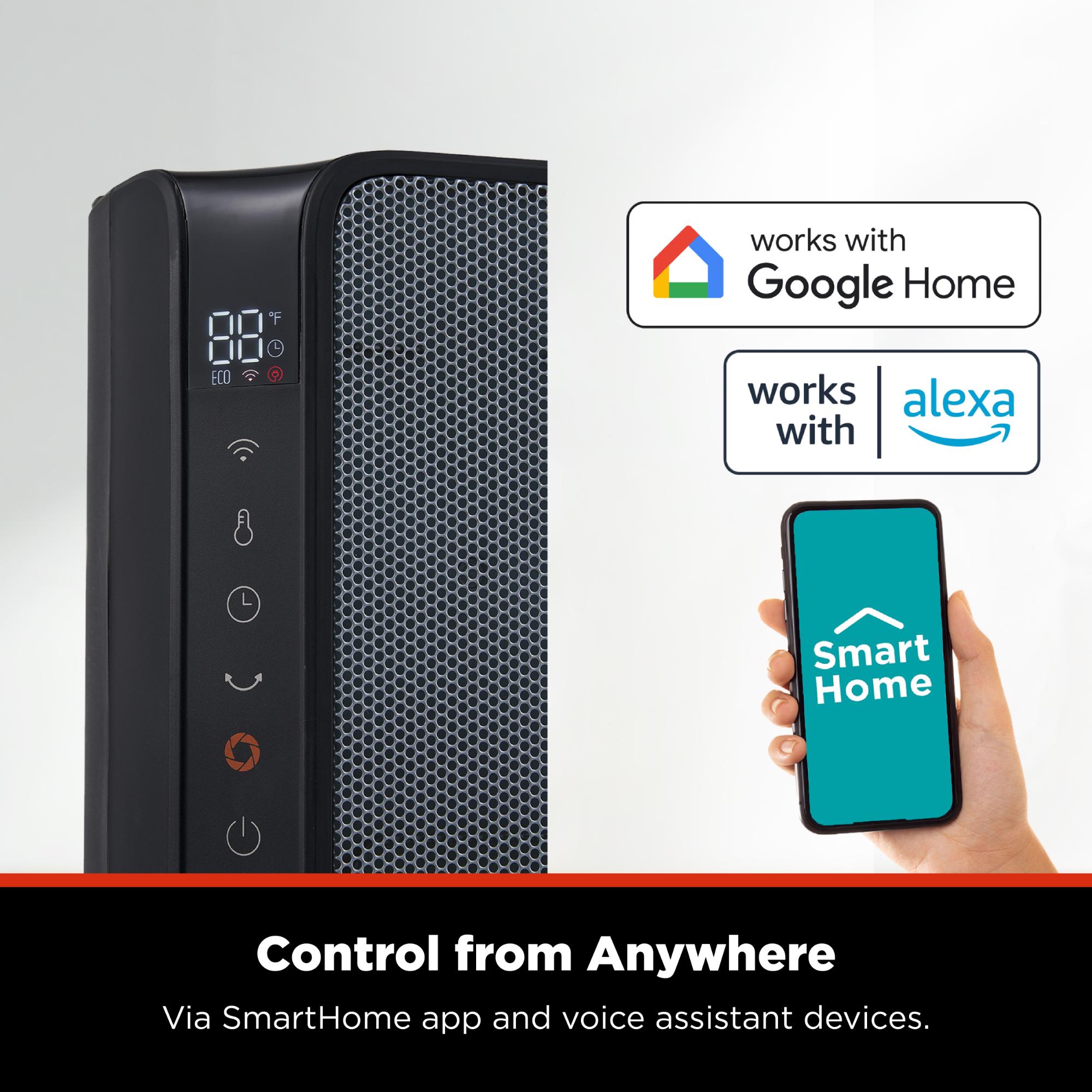 Pelonis 1500 W Oscillating Ceramic Space Heater with 3 Heat Settings & Overheat Safety Shut-Off - Black with Silver, , hires