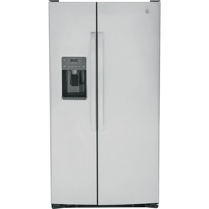 GE 36 in. 25.3 cu. ft. Side by Side Refrigerator with Ice & Water Dispenser - Fingerprint Resistant Stainless, Fingerprint Resistant Stainless, hires