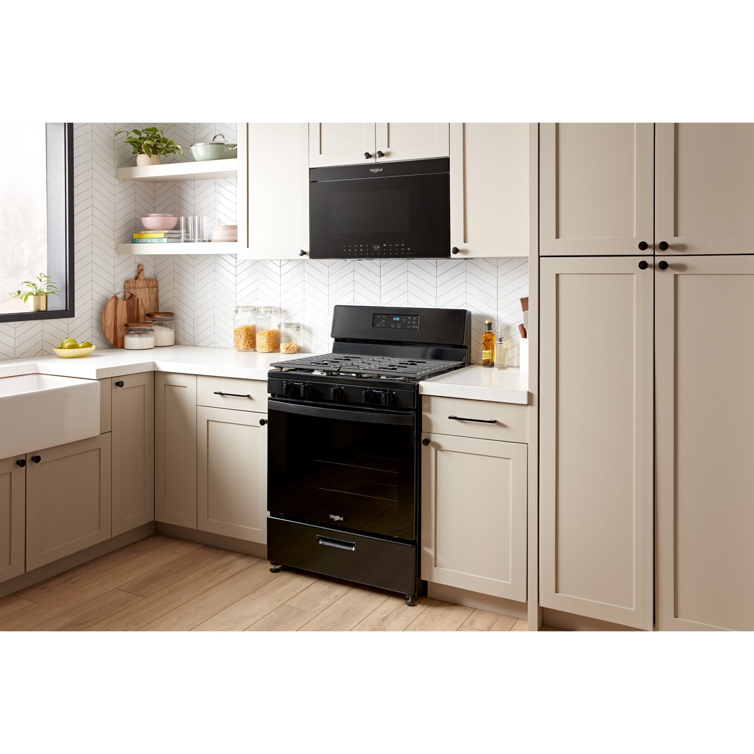 Whirlpool 30 in. 1.1 cu. ft. 900W Smart Over-the-Range Microwave with 400 CFM, Convection & Sensor Cooking - Black, Black, hires
