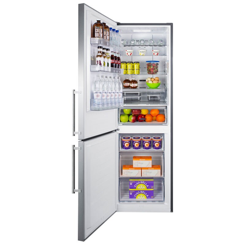 Summit 24 in. 10.6 cu. ft. Counter Depth Left-Hinged Bottom Freezer Refrigerator - Stainless Steel, , hires