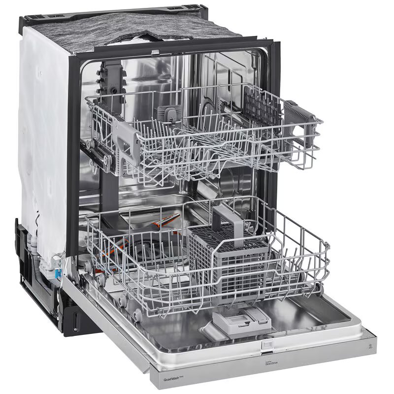 LG 24 in. Front Control Smart Dishwasher with 48 dBa Sound Level & Pocket - Stainless Steel, , hires