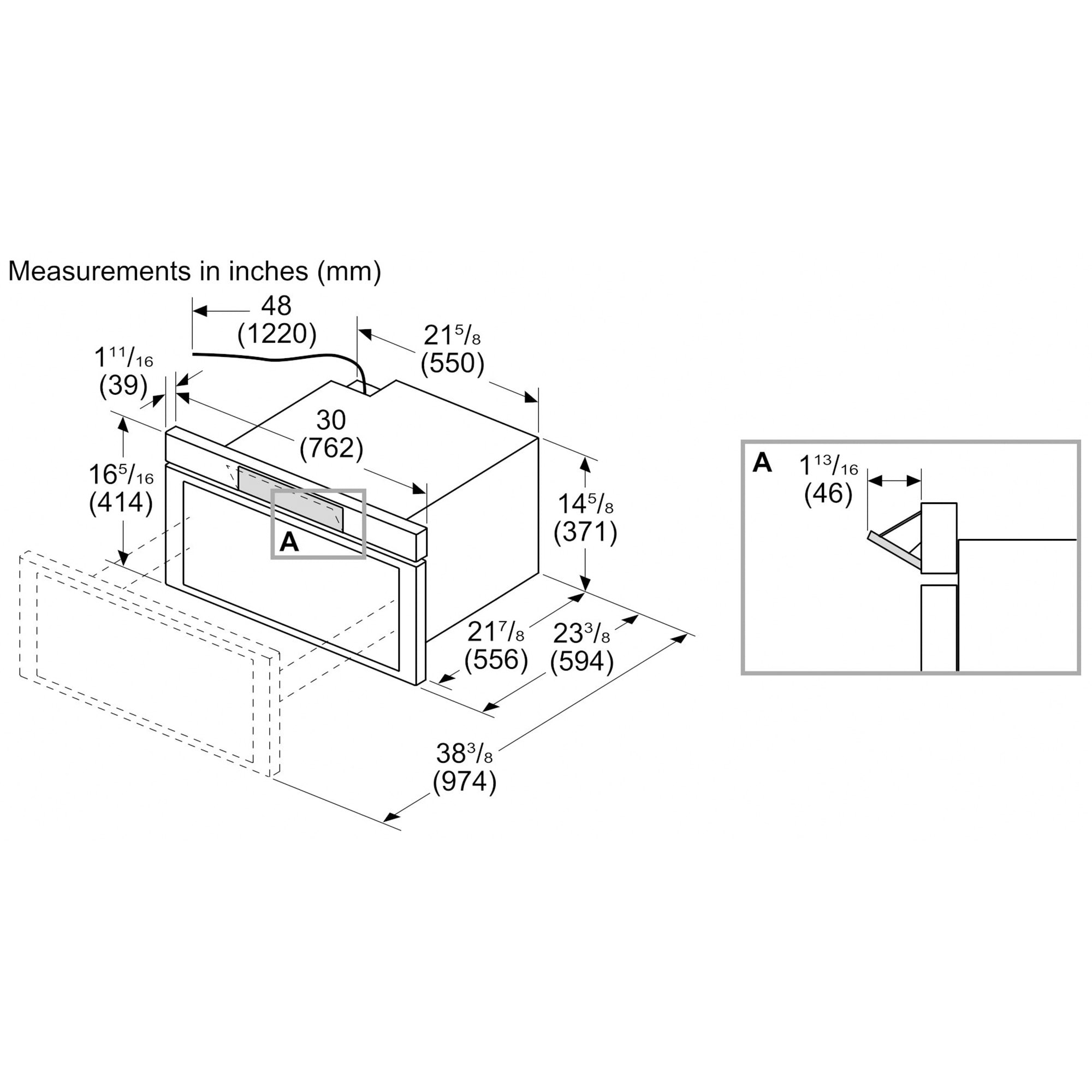 Bosch 800 Series 30 in. 1.2 cu. ft. 950W Low Profile Smart Drawer Microwave with Sensor Cooking - Stainless Steel, , hires