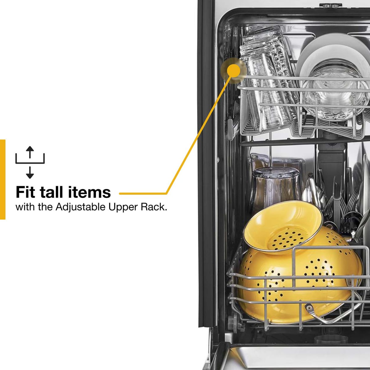 Whirlpool 18 in. Front Control Dishwasher with 50 dBa Sound Level & Pocket - White, , hires