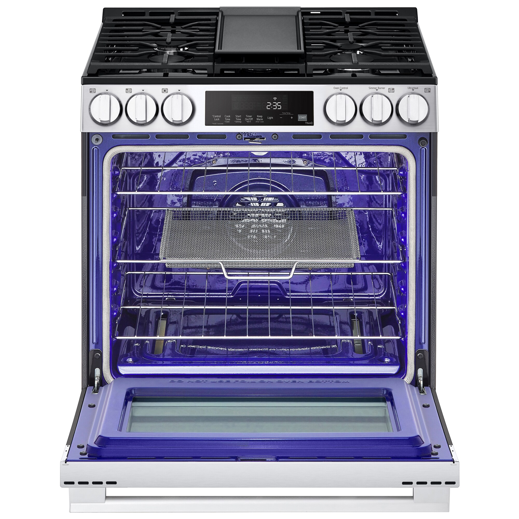 LG 30 in. 6.3 cu. ft. Smart Air-Fry Standard Convection Slide-In Gas Range with 5 Sealed Burners & Griddle - PrintProof Stainless Steel, , hires