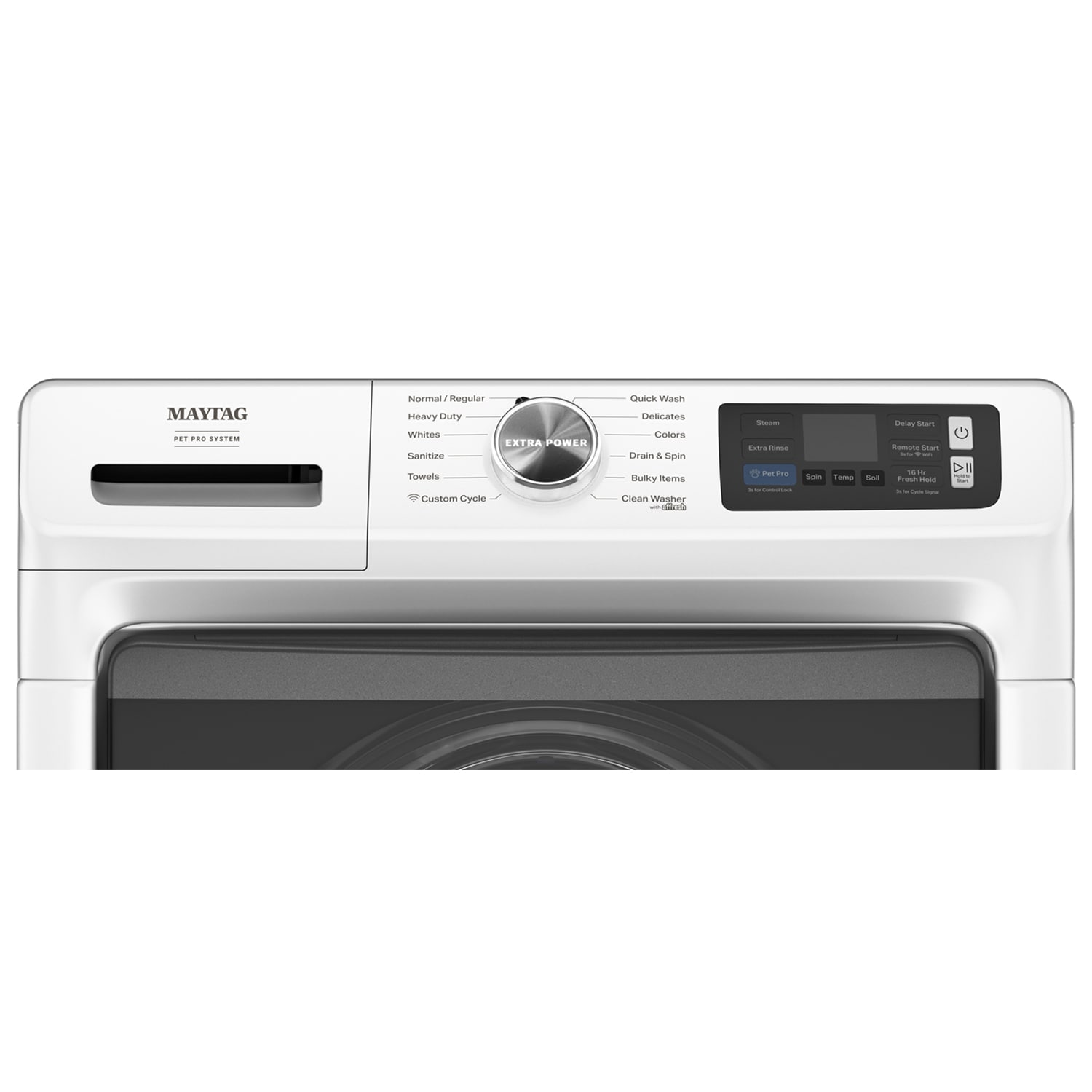 Maytag Pet Pro 27 in. 5.0 cu. ft. Smart Stackable Front Load Washer with Sanitize & Steam Cycle - White, White, hires