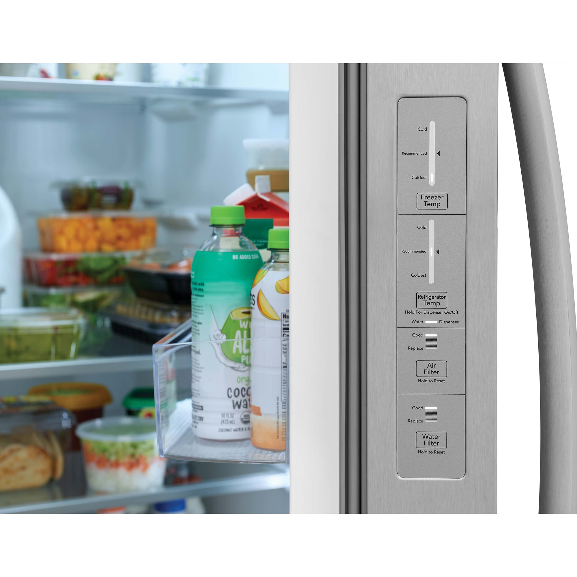 Frigidaire 36 in. 26 cu. ft. Side by Side Refrigerator withInternal Water Dispenser - Stainless Steel, , hires