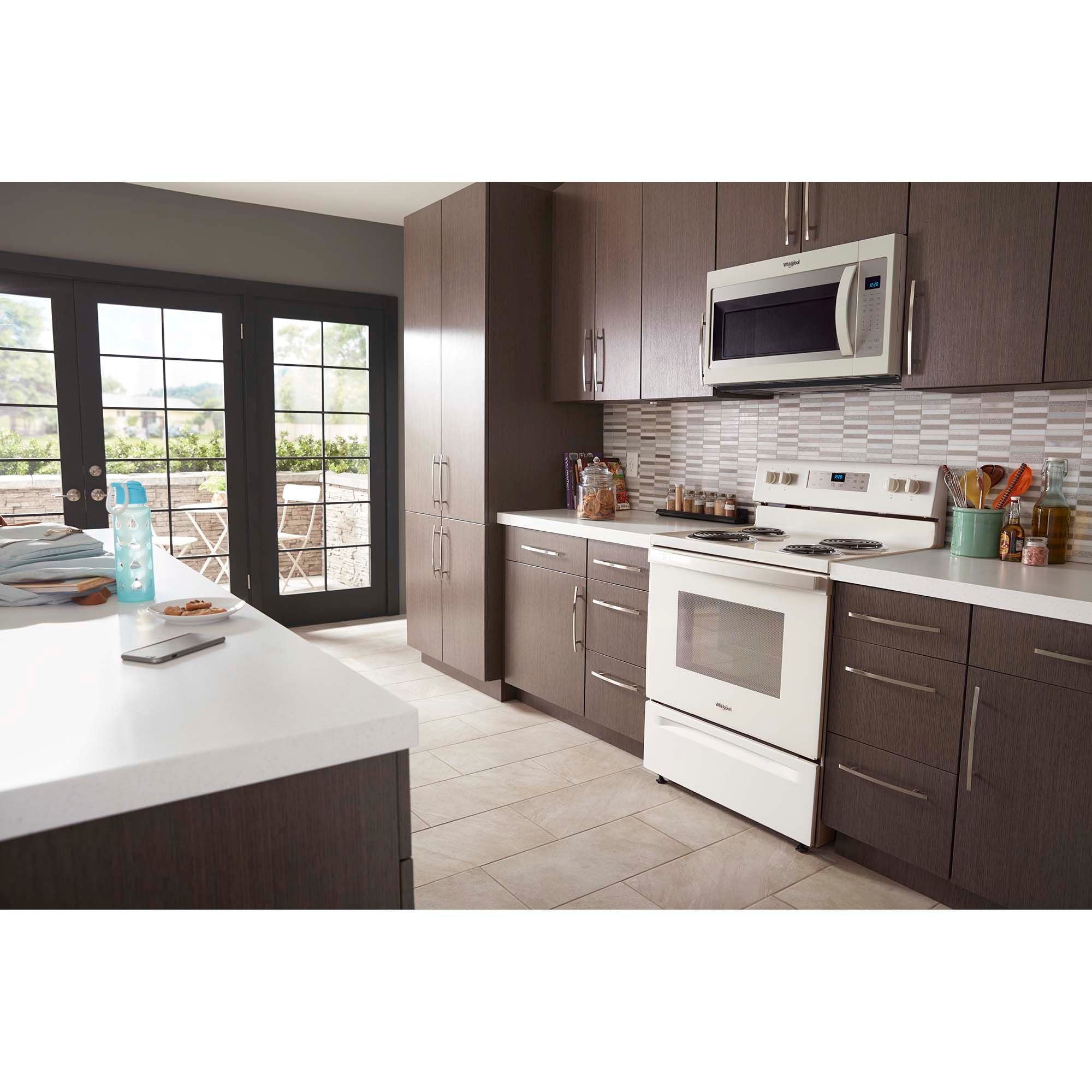 Whirlpool 30 in. 1.9 cu. ft. 1000W Over-the-Range Microwave with 300 CFM & Sensor Cooking - Biscuit, Biscuit, hires