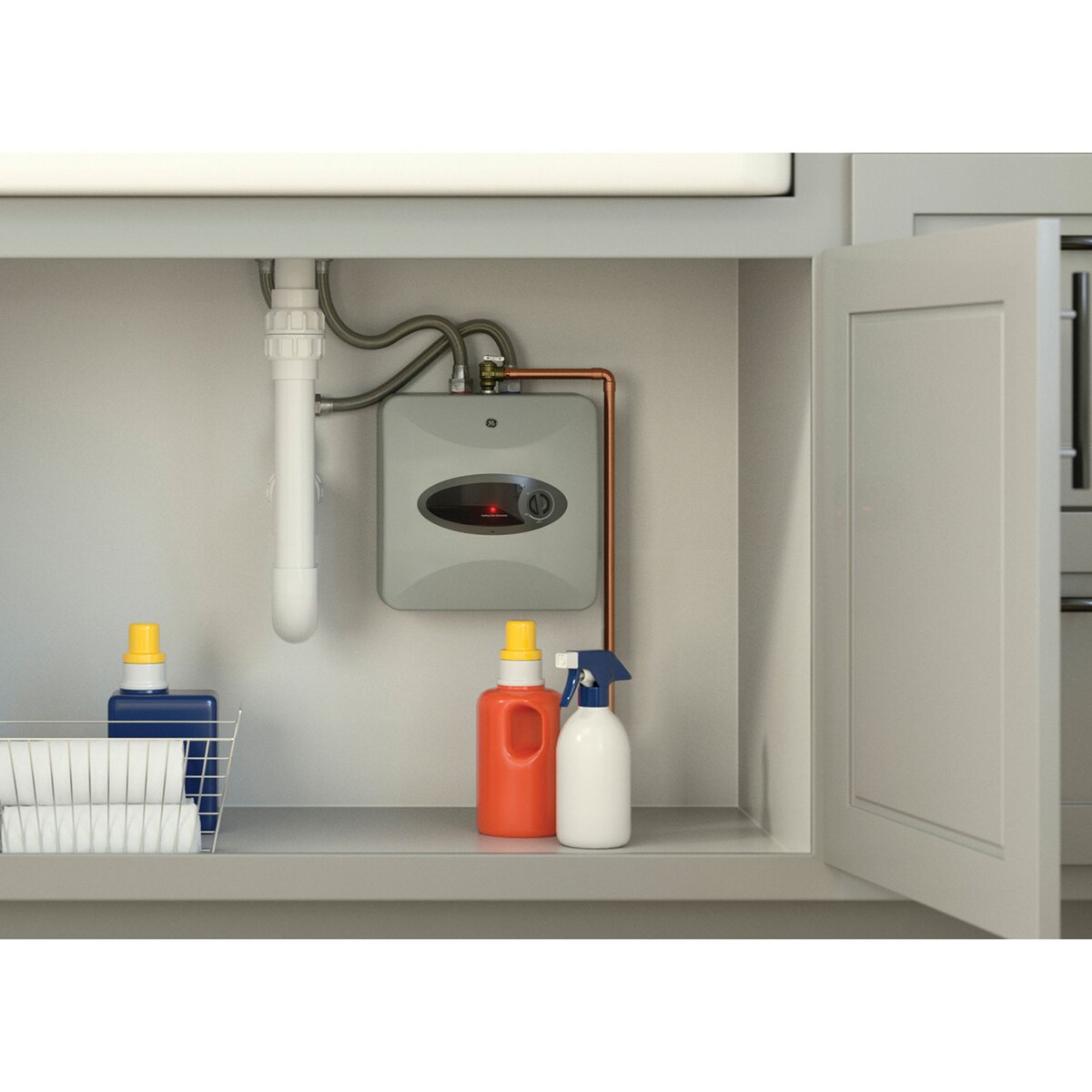 GE Electric 6 Gallon Small Point of Use Water Heater with 8-Year Parts Warranty, , hires