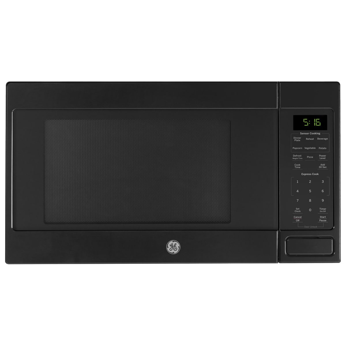 GE 22 in. 1.6 cu. ft. 1150W Countertop Microwave with Sensor Cooking - Black, Black, hires