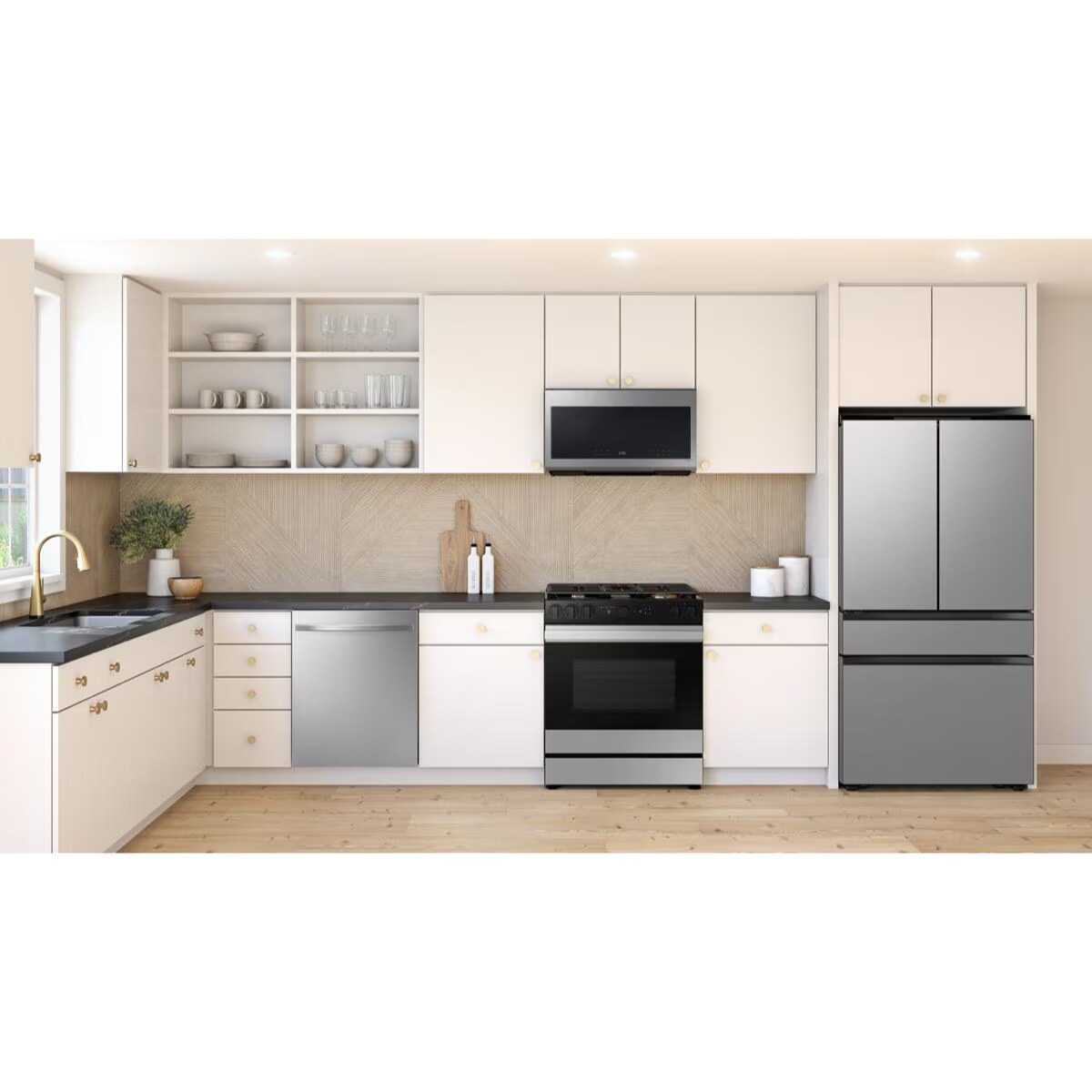 Samsung Bespoke 36 in. 22.9 cu. ft. Smart Counter Depth 4-Door French Door Refrigerator with Internal Water Autofill Pitcher & Beverage Center - Fingerprint Resistant Stainless Steel, , hires