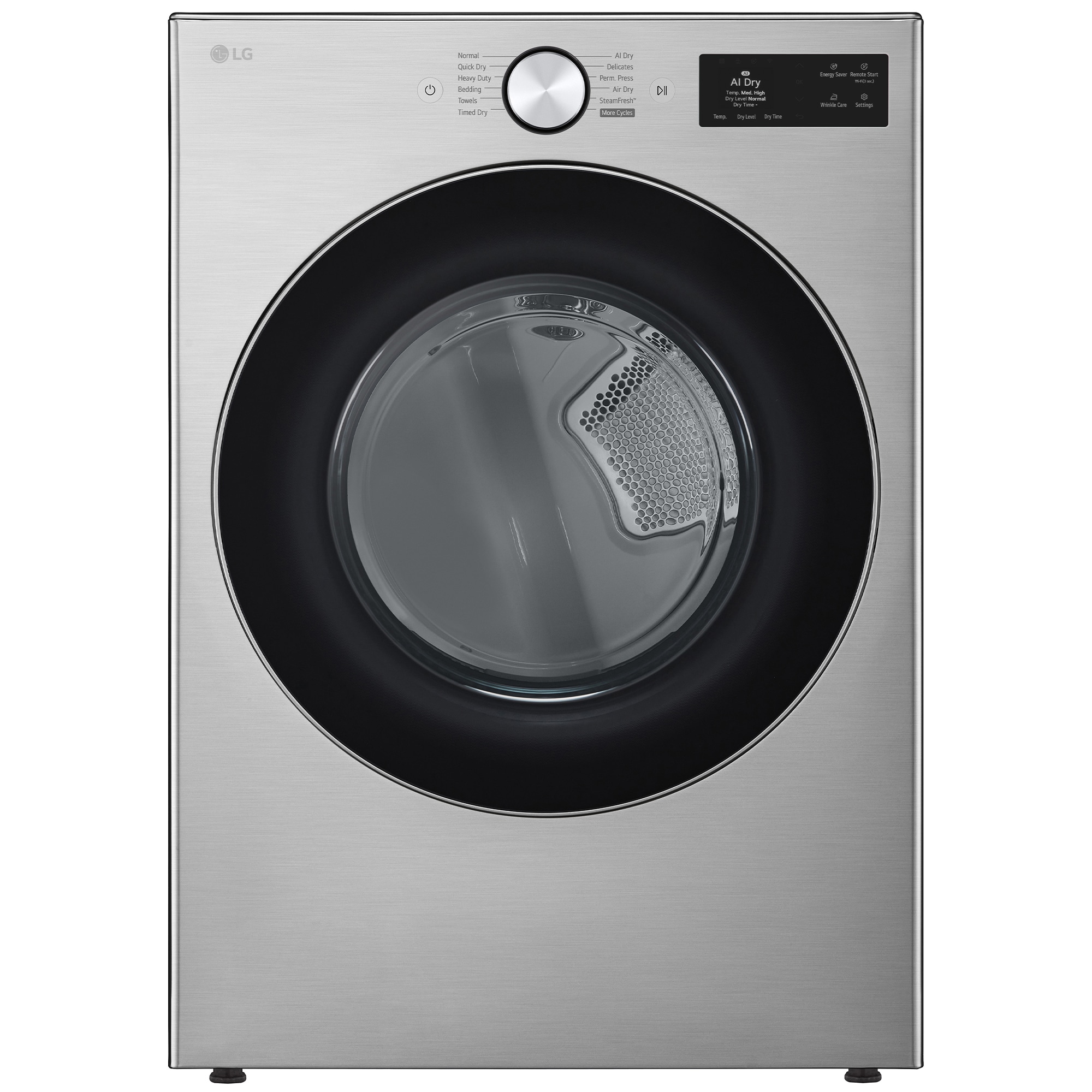 LG 27 in. 7.4 cu. ft. Smart Stackable Electric Dryer with AI Sensor Dry, TurboSteam, Sanitize & Steam Cycle - Graphite Steel, , hires