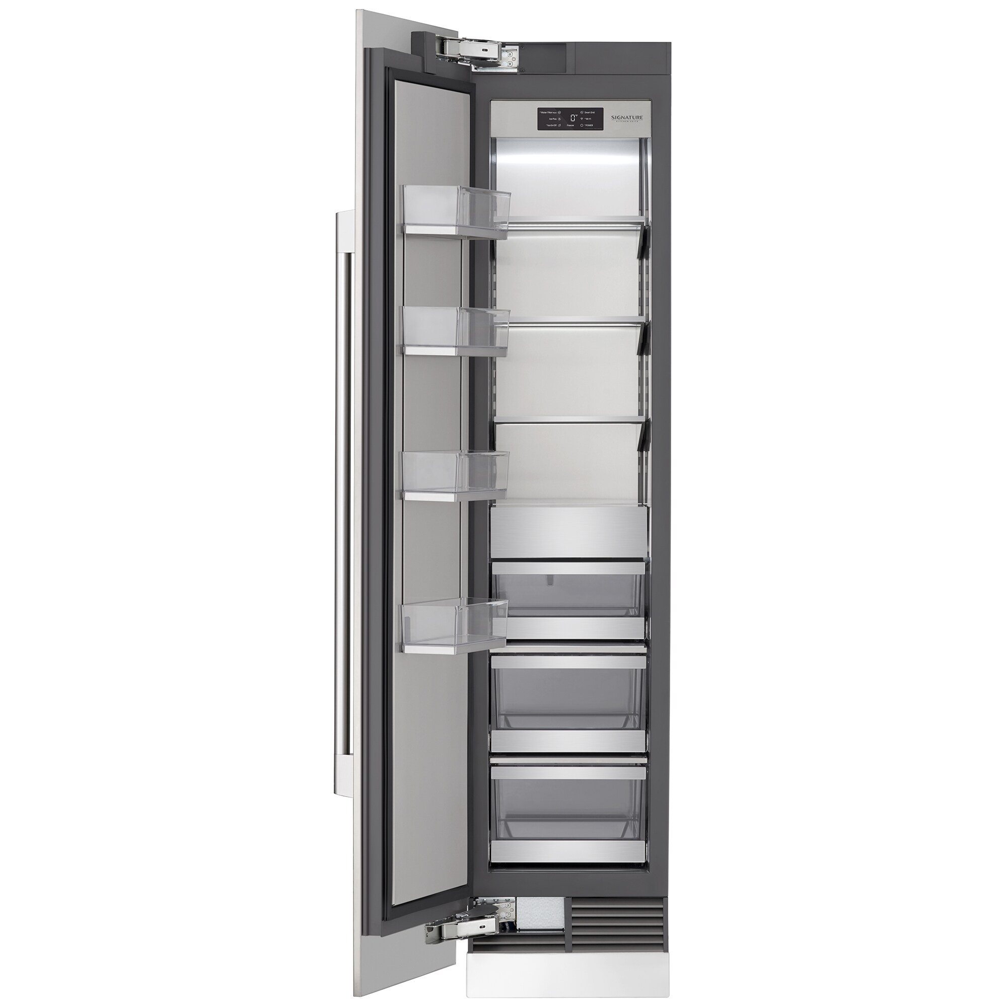 Signature Kitchen Suite 18 in. 9.6 cu. ft. Built-in Smart Triple-Drawers Upright Freezer with Ice-Maker & Adjustable Shelves - Custom Panel Ready, , hires