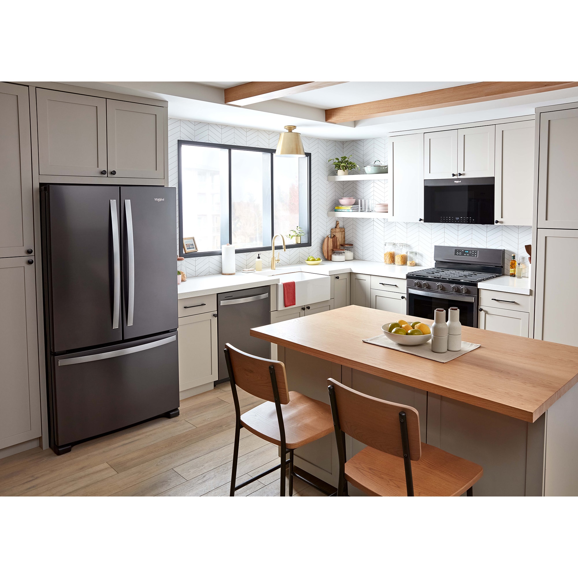 Whirlpool 30 in. 1.1 cu. ft. 900W Smart Over-the-Range Microwave with 400 CFM, Convection & Sensor Cooking - Black Stainless, Black Stainless, hires