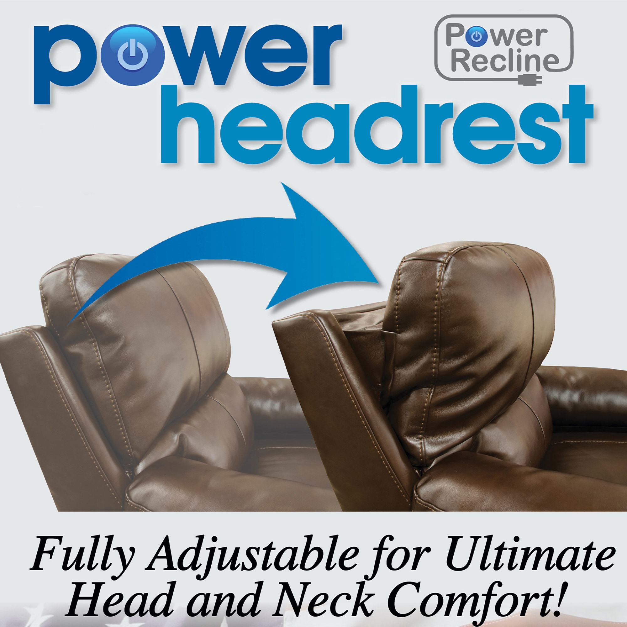 Catnapper Thornton Power Lay Flat Recliner with Power Headrest - Steel, Steel, hires
