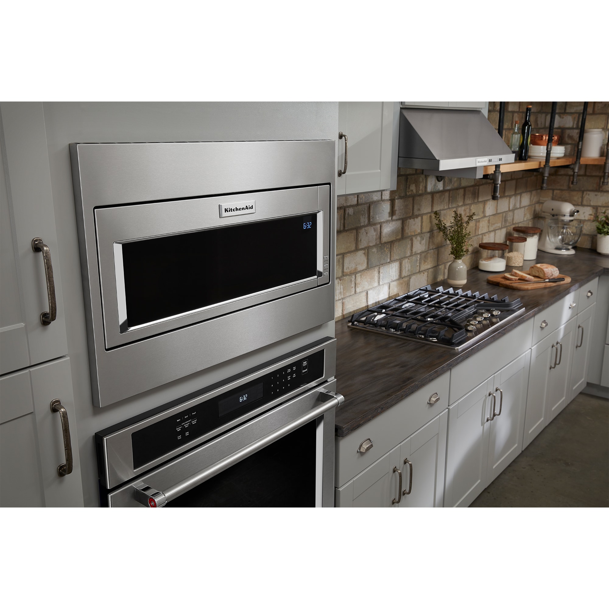 KitchenAid 30 in. 1.1 cu. ft. 1000W Low Profile Built-In Microwave with Sensor Cooking - Stainless Steel, , hires