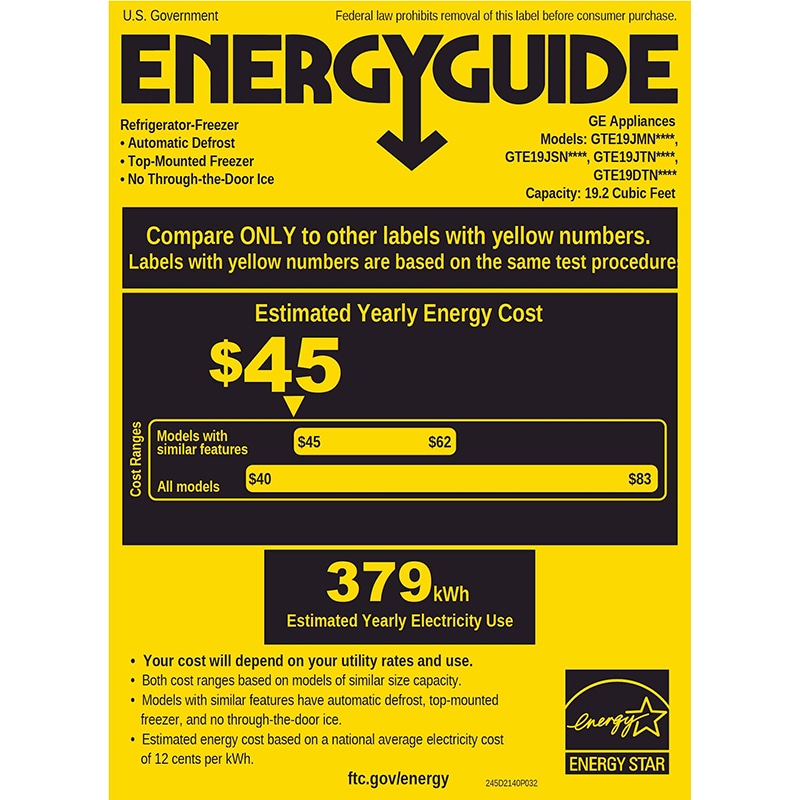 GE 30 in. 19.2 cu. ft. Top Freezer Refrigerator - Black, Black, hires