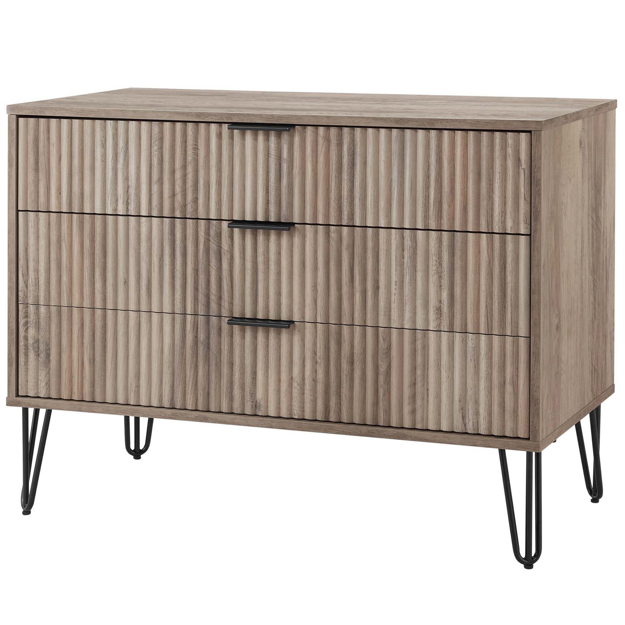 Manhattan Comfort DUMBO Modern 3-Drawer Dresser - Gray, Gray, hires