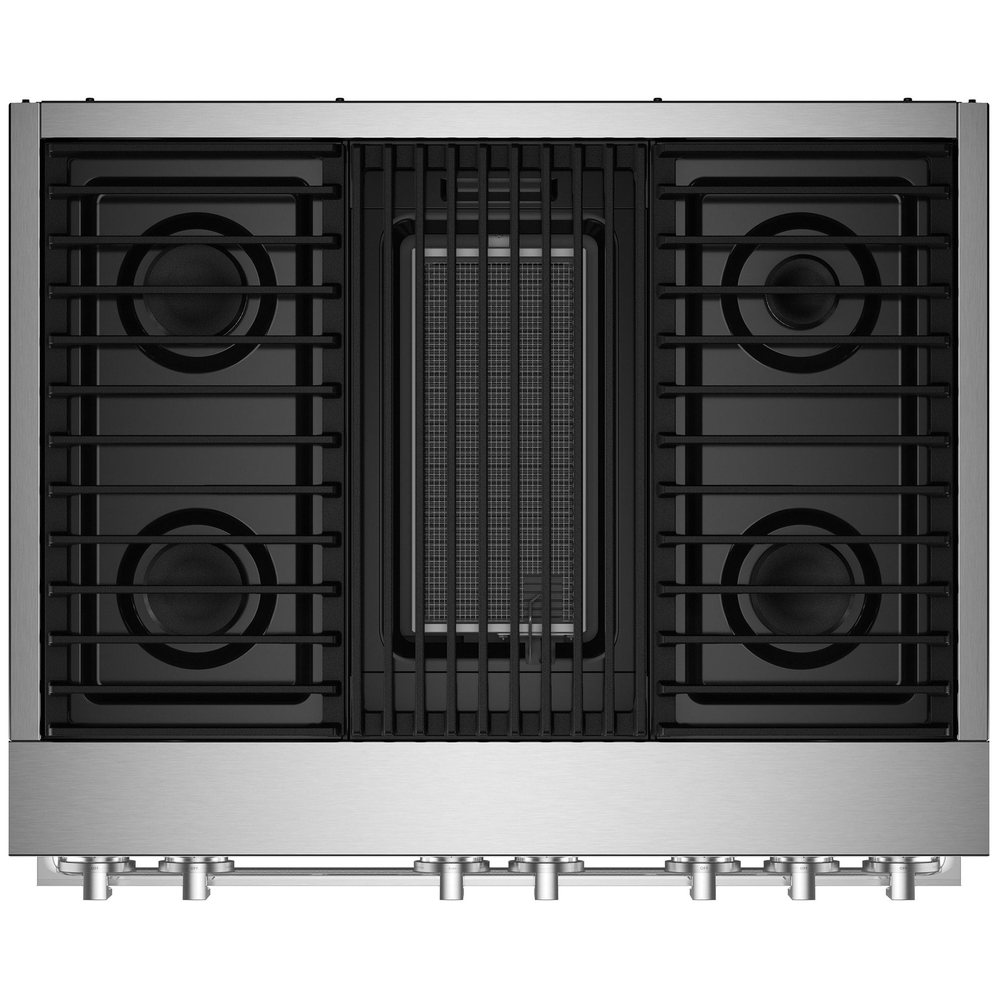 JennAir Noir Series 36 in. 5.1 cu. ft. Smart True European Convection Dual Fuel Range with 4 Sealed Burners & Grill - Stainless Steel, , hires