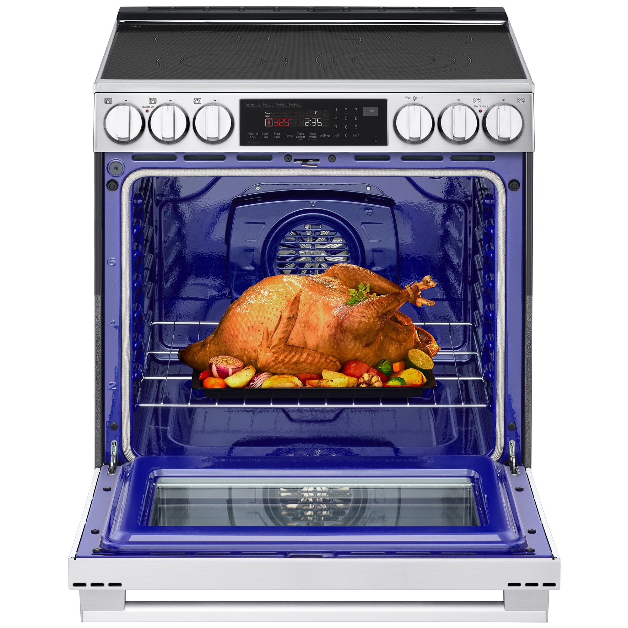 LG 30 in. 6.3 cu. ft. Smart Air-Fry True European Convection Electric Range with Radiant Burners PrintProof Stainless Steel, , hires