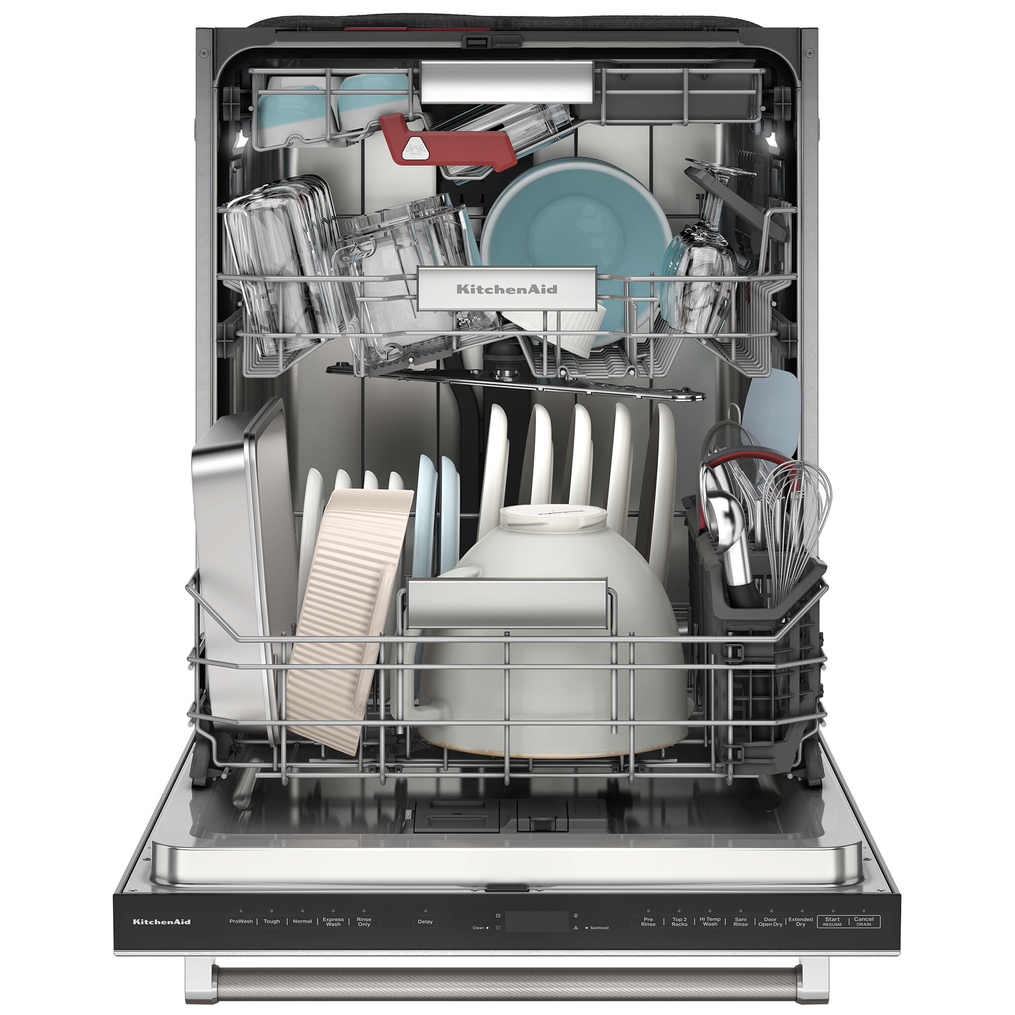 KitchenAid 24 in. Top Control Flush-Mount Dishwasher with 39 dBa Sound Level & 3rd-Rack - Stainless Steel with PrintShield Finish, Stainless Steel with PrintShield Finish, hires