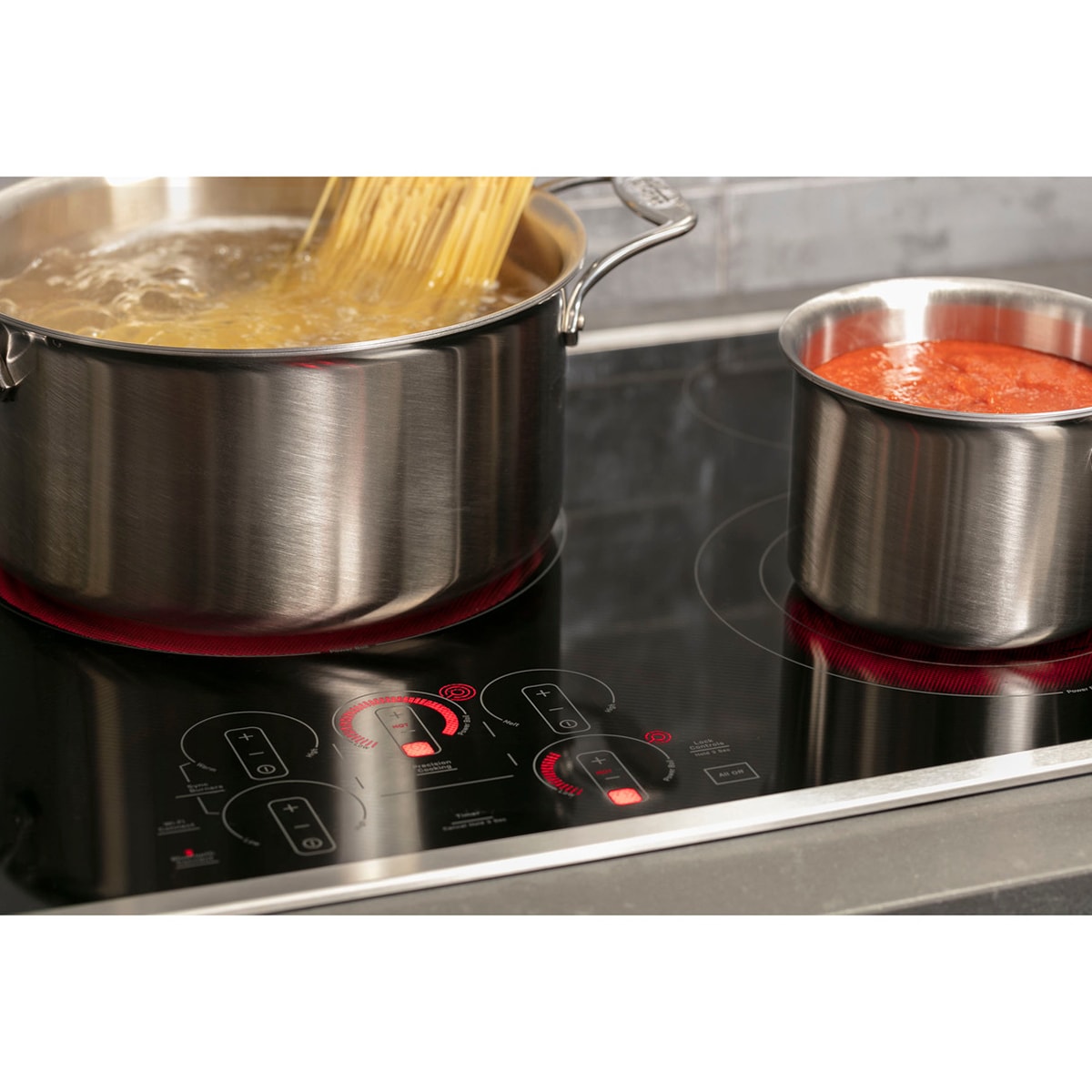 GE Profile 30 in. 5-Burner Smart Electric Cooktop with Power Burner - Stainless Steel, , hires