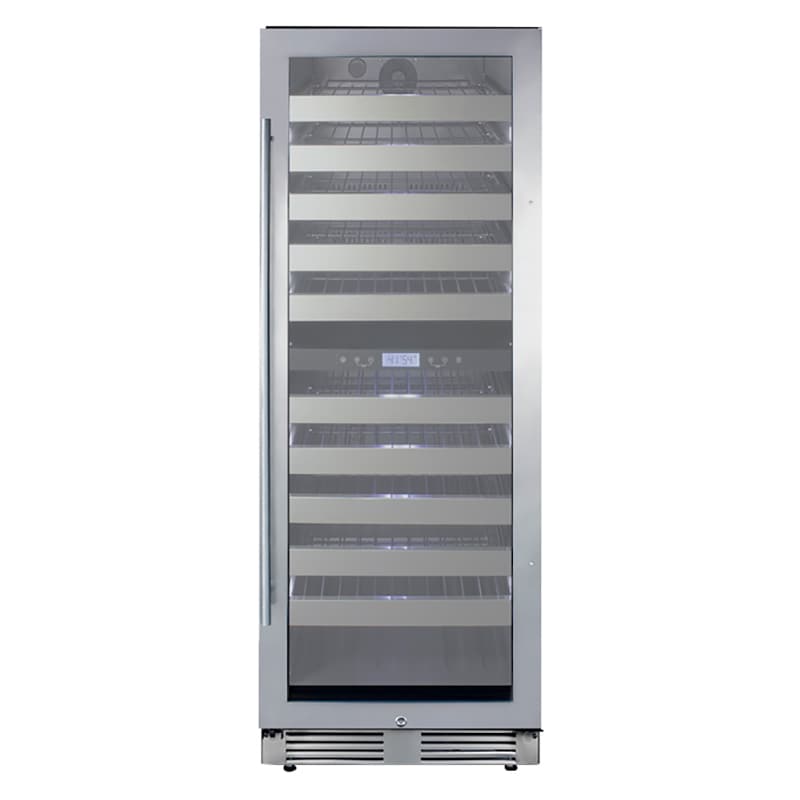 Summit 24 in. Wine Cooler with Wire Racks, Dual Temperature Zones & 116 Bottle Capacity - Stainless Steel, , hires