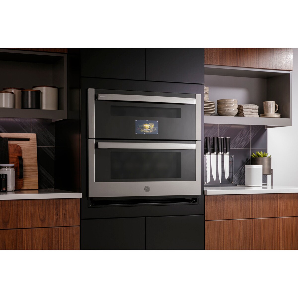 GE Profile 30 in. 5 cu. ft. Smart Front Control Electric Double Wall Oven with True European Convection - Stainless Steel, , hires