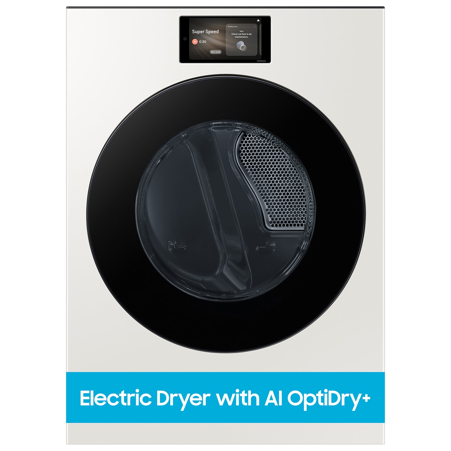 Samsung Bespoke 27 in. 7.6 cu. ft. Smart Stackable Electric Dryer with AI Home, AI OptiDry+, Sensor Dry, Sanitize & Steam Cycle - Ivory, Ivory, hires