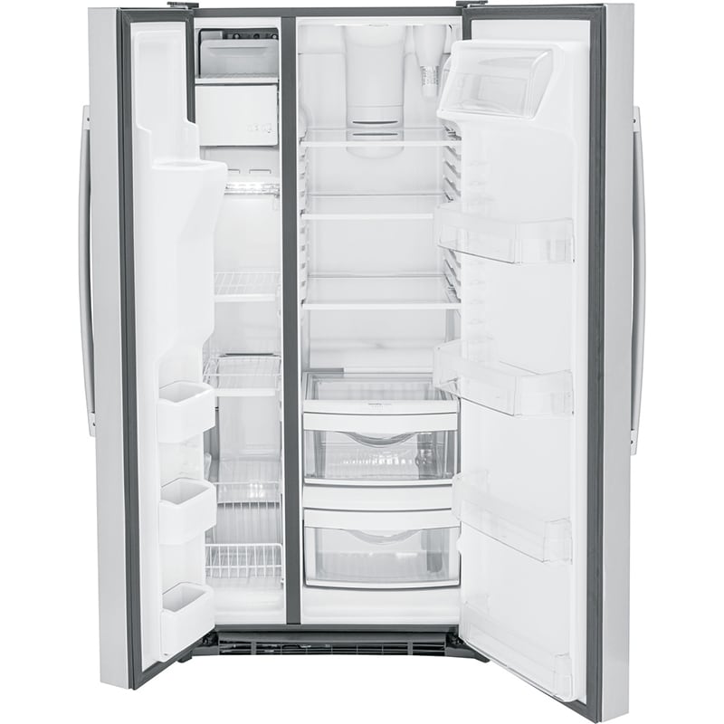 GE 33 in. 23 cu. ft. Side by Side Refrigerator with Ice & Water Dispenser - Fingerprint Resistant Stainless, Fingerprint Resistant Stainless, hires