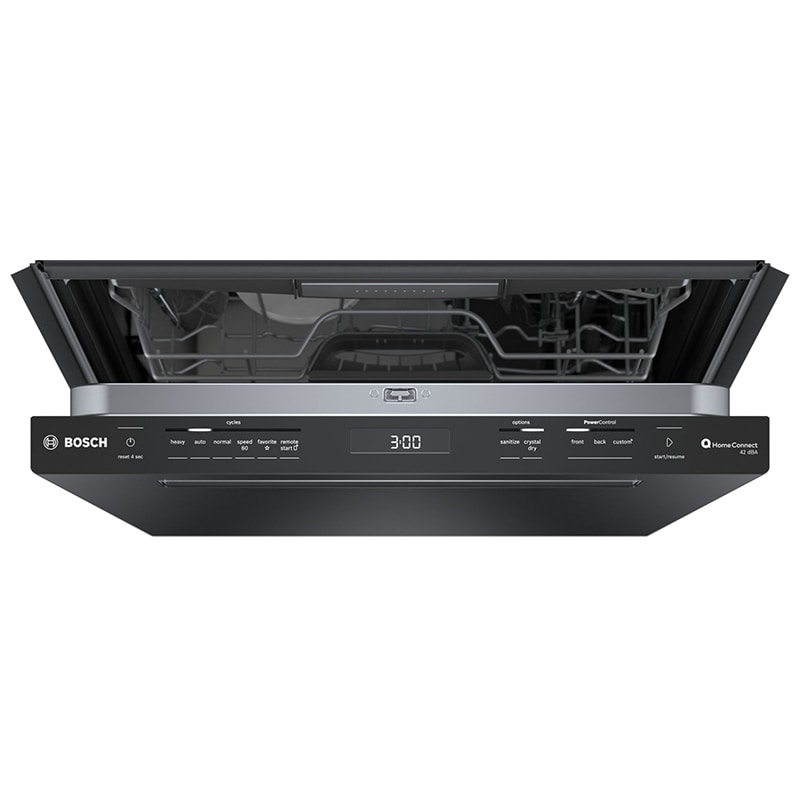 Bosch 800 Series 24 in. Top Control Smart Dishwasher with 42 dBa Sound Level, 3rd-Rack, CrystalDry & Pocket - Black, Black, hires