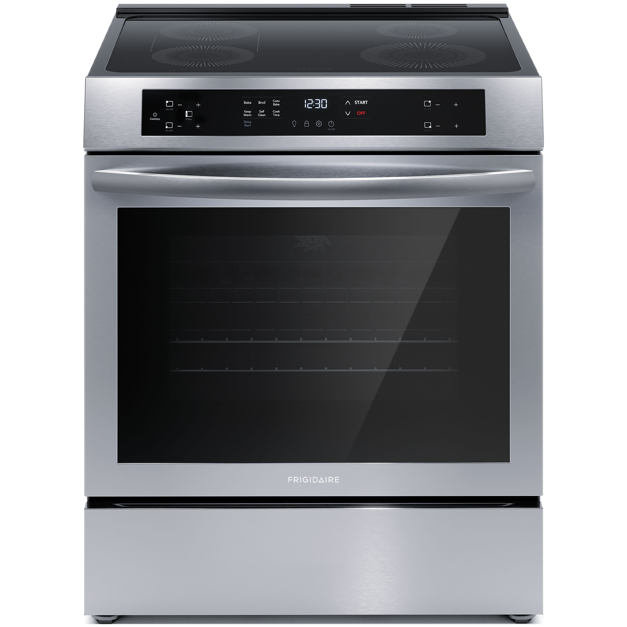 Frigidaire 30 in. 5.3 cu. ft. Standard Convection Electric Range with 4 Induction Burners - Stainless Steel, , hires