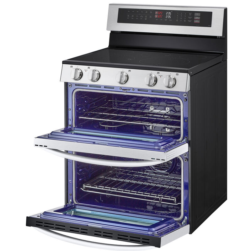 LG 30 in. 7.3 cu. ft. Smart Air Fry True European Convection Double Oven Electric Range with Radiant Burners - Stainless Steel, , hires