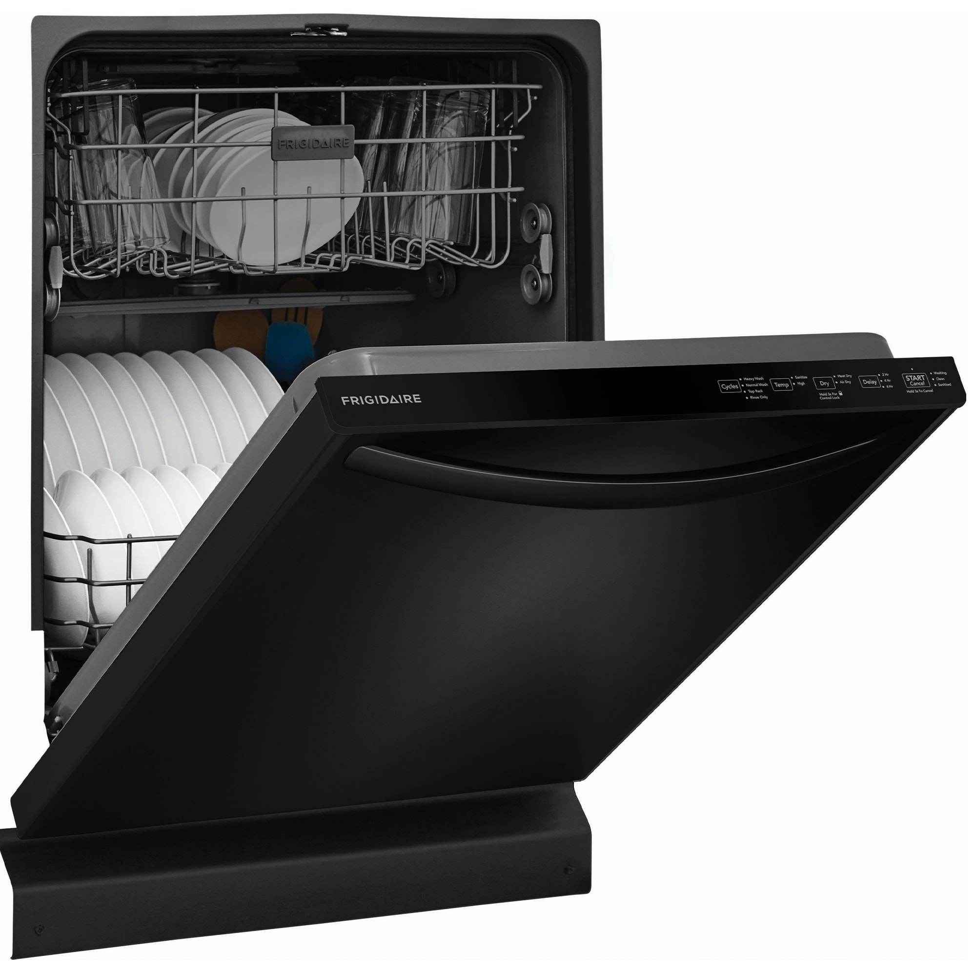 Frigidaire 24 in. Top Control Dishwasher with 52 dBa Sound Level & MaxDry - Black, Black, hires