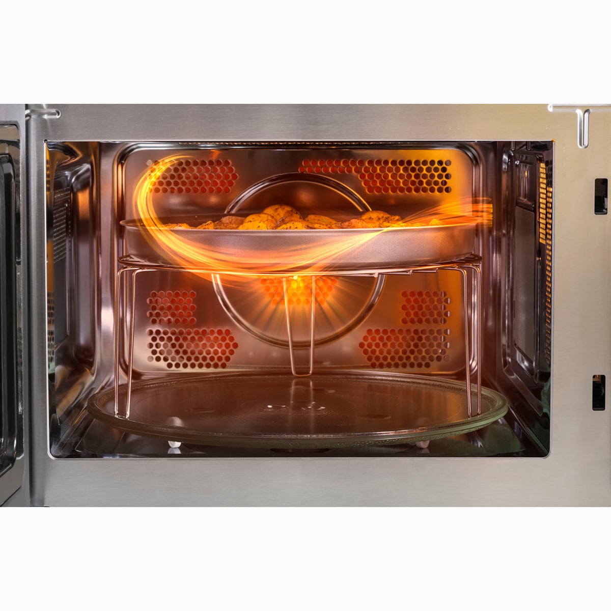 GE 21 in. 1.0 cu. ft. 1050W Countertop Microwave with Convection Cooking - Stainless Steel, , hires