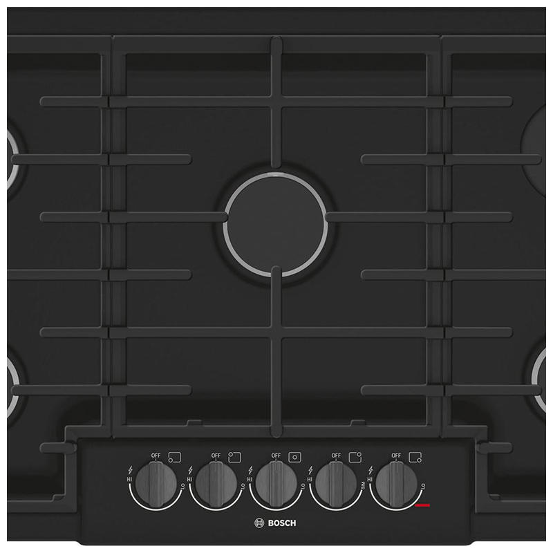 Bosch 800 Series 36" Gas Cooktop with 5 Sealed Burners Black P.C