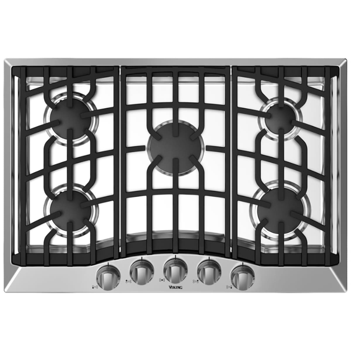 Viking 3 Series 30 in. 5-Burner Natural Gas Cooktop with Power Burner - Stainless Steel, , hires