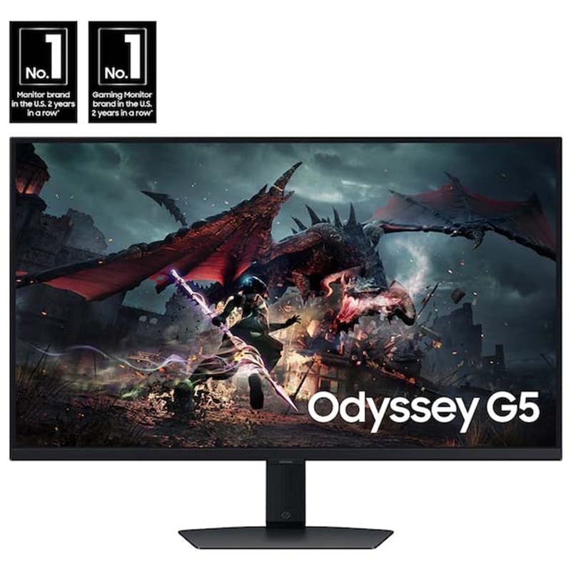 Samsung - Odyssey G50D 32" QHD IPS 180Hz 1ms AMD FreeSync Gaming Monitor with HDR 400 (DisplayPort, HDMI) - Black, , hires