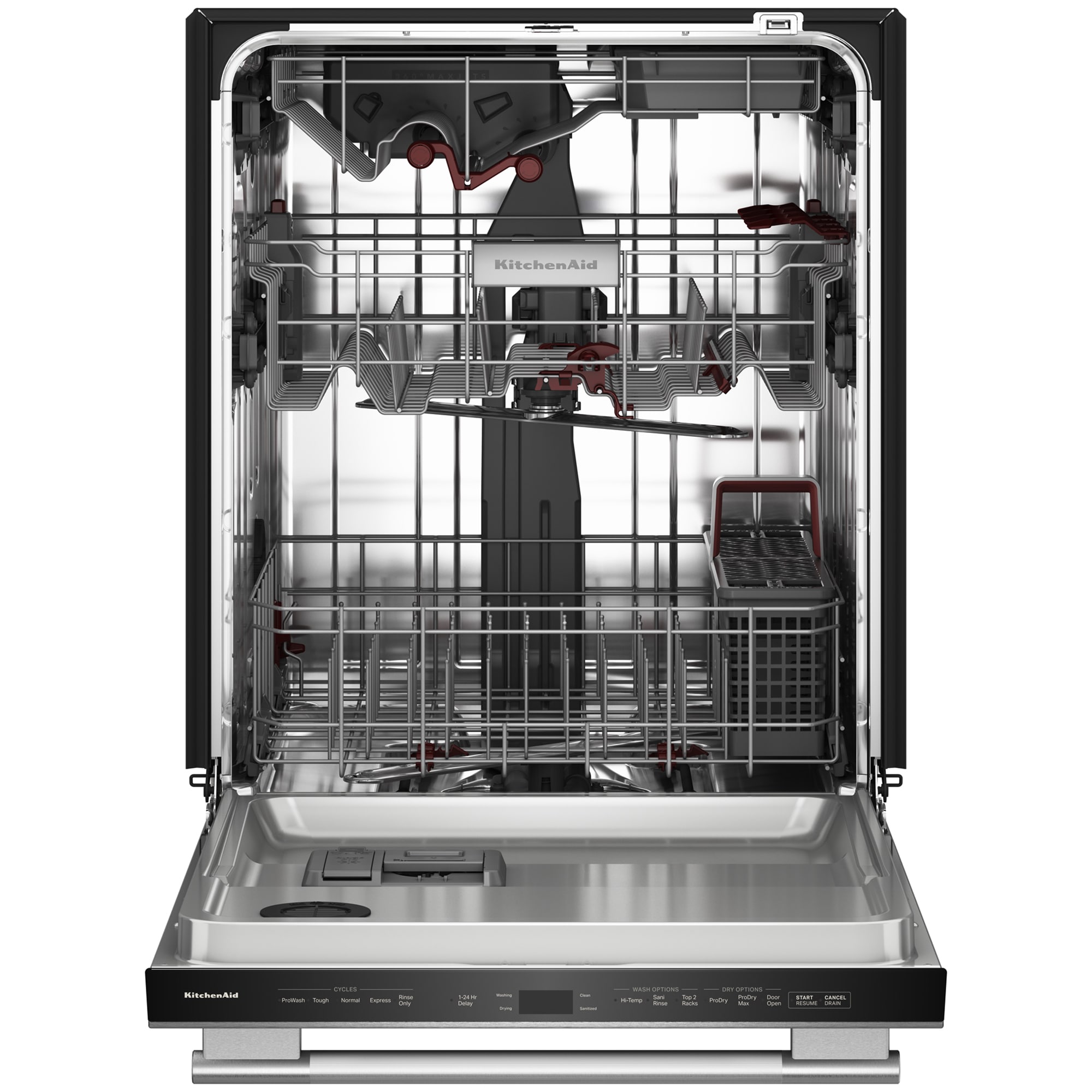 KitchenAid 24 in. Top Control Dishwasher with 44 dBA Sound Level, 3rd-Rack & Advanced ProDry System - Stainless Steel with PrintShield Finish, , hires