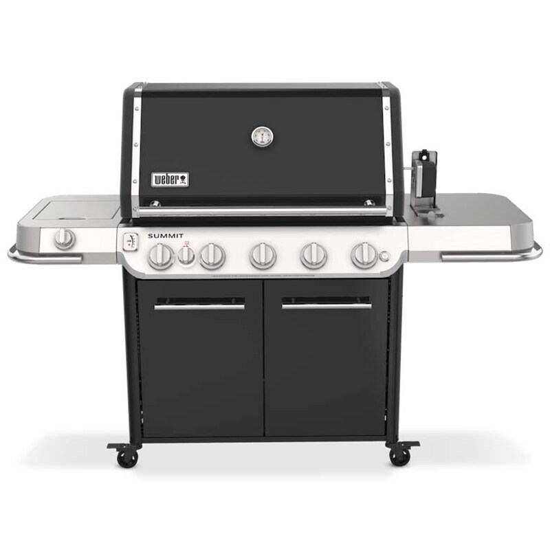 Weber Summit FS38 E Series 5-Burner Liquid Propane Gas Grill with Side Burner, Rotisserie & Smoker Box - Black, , hires