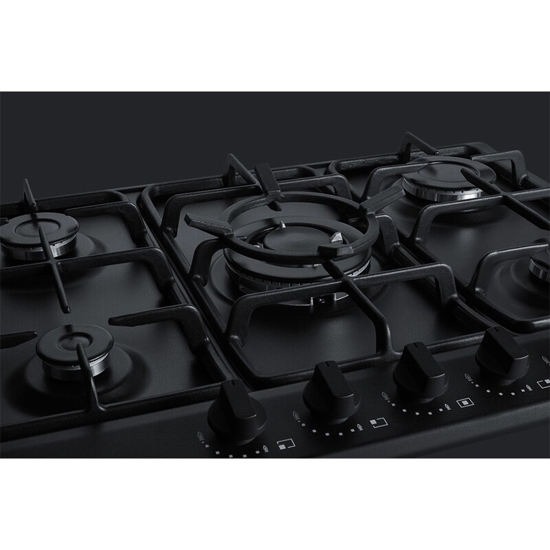 Summit 27 in. 5-Burner Natural Gas Cooktop - Black, , hires