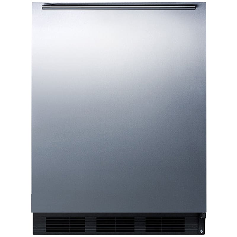 Summit 24 in. 5.5 cu. ft. Undercounter Refrigerator with Towel Bar Handle - Stainless Steel with Black Cabinet, , hires
