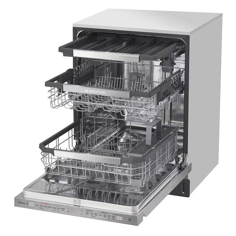LG Signature 24 in. Top Control Smart Dishwasher with 38 dBa Sound Level, 3rd-Rack & Pocket - Textured Steel, , hires