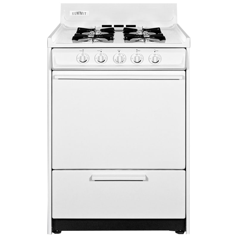 Summit 24 in. 2.9 cu. ft. Gas Range with Open Burners - White, , hires