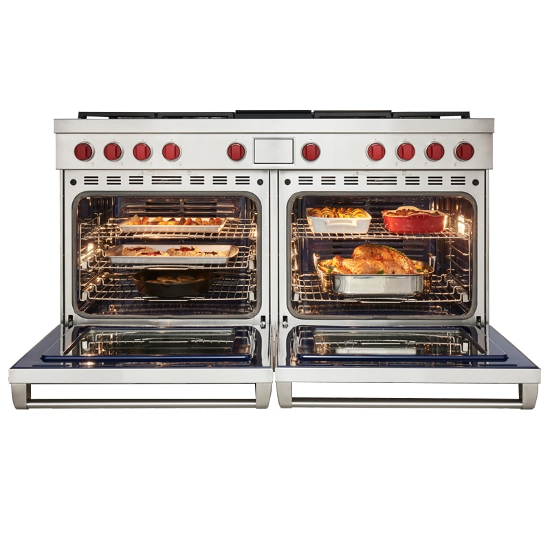 Wolf 60 in. 10.2 cu. ft. Smart Dual Convection Double Oven Dual Fuel Range with 6 Sealed Burners & Griddle - Stainless Steel, , hires