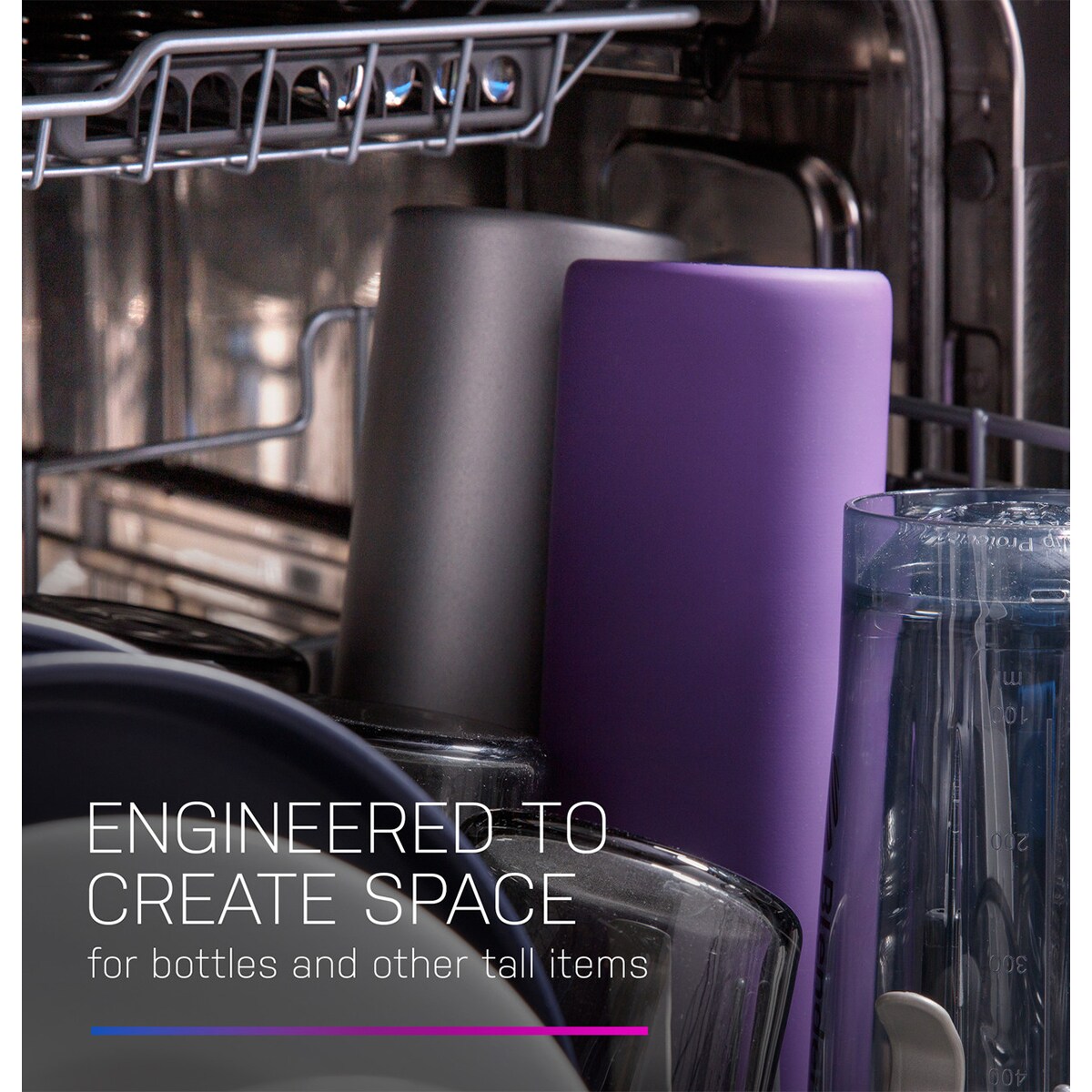 GE Profile 24 in. Top Control Flush-Mount Smart Dishwasher with 39 dBa Sound Level, 3rd-Rack & Twin Turbo Dry Boost - Fingerprint resistant Black Stainless, , hires