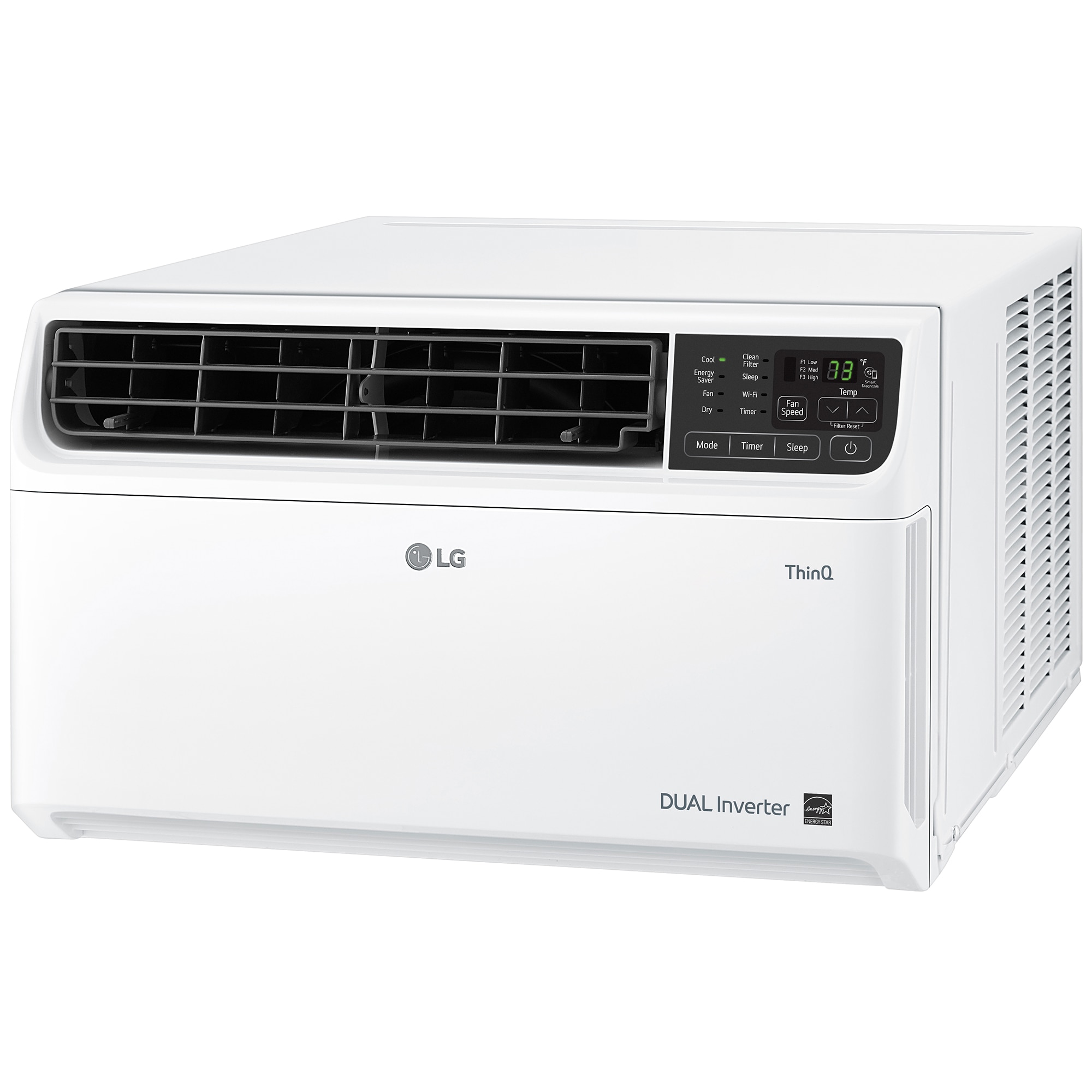 LG 6,000 BTU 115V Smart Energy Star Window Air Conditioner with Dual Inverter, 3 Fan Speeds, Sleep Mode & Remote Control - White, , hires