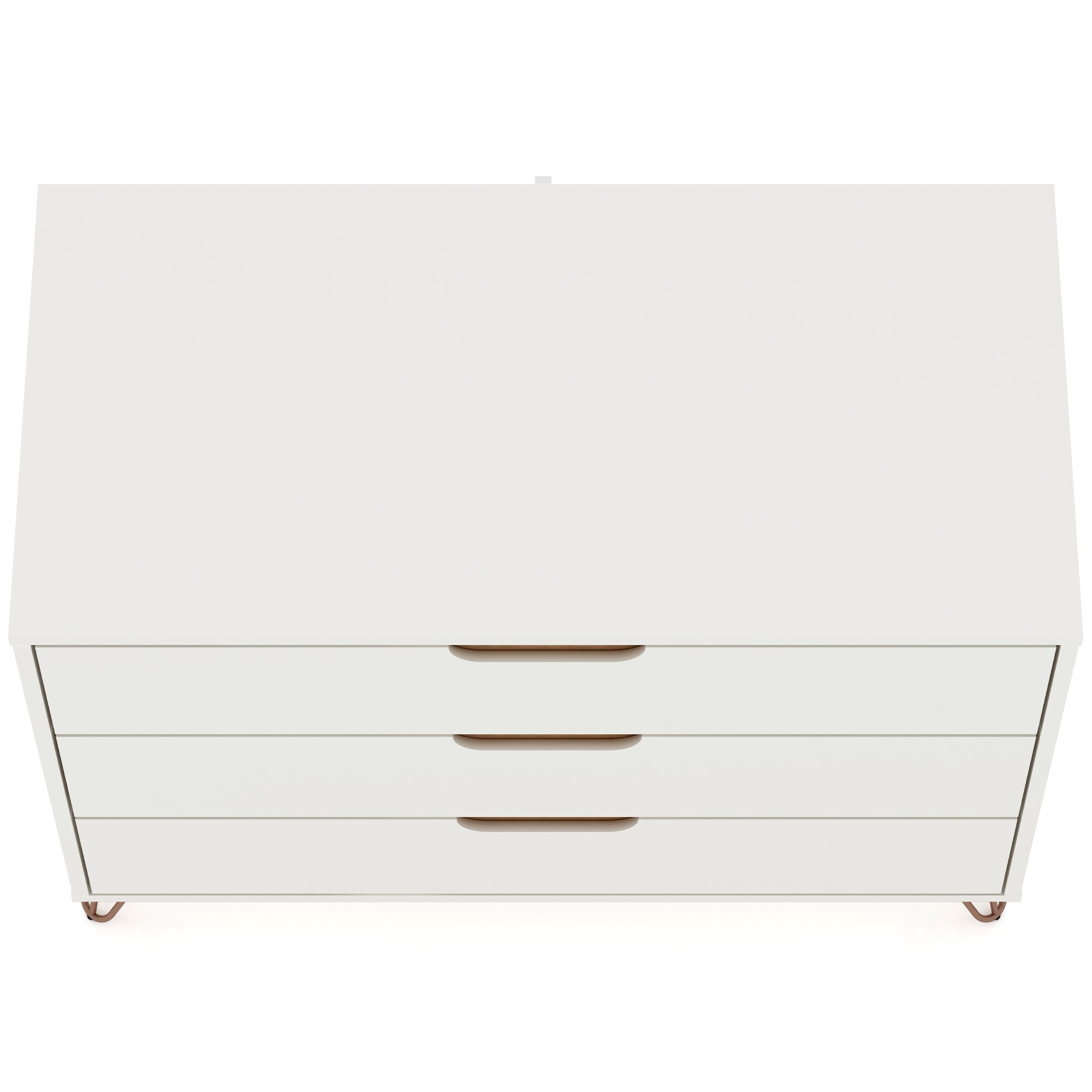 Manhattan Comfort Rockefeller Mid-Century Modern 3-Drawer Dresser - White, White, hires
