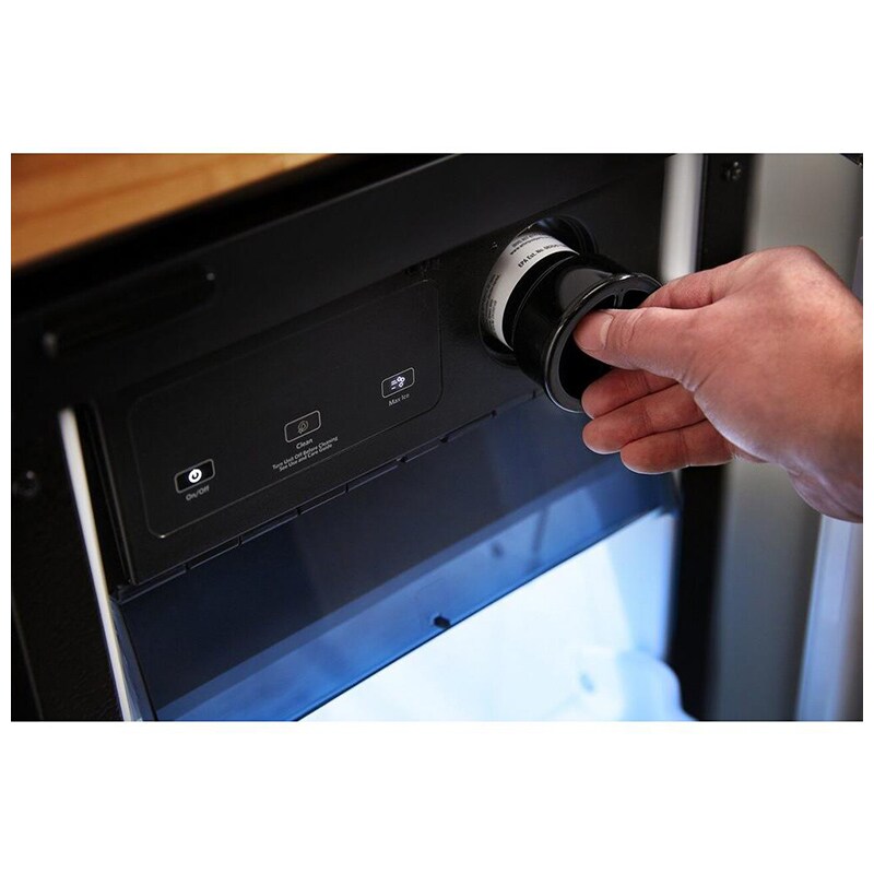 KitchenAid 15 in. Built-In Undercounter Ice Maker with 25 lb. Ice Storage, Auto-Defrost & Digital Control - Black Stainless Steel with PrintShield Finish, Black Stainless Steel with PrintShield Finish, hires